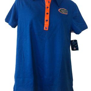 NEW UF UNIVERSITY OF FLORIDA GATORS WOMENS MEDIUM POLO SHIRT SPORTY